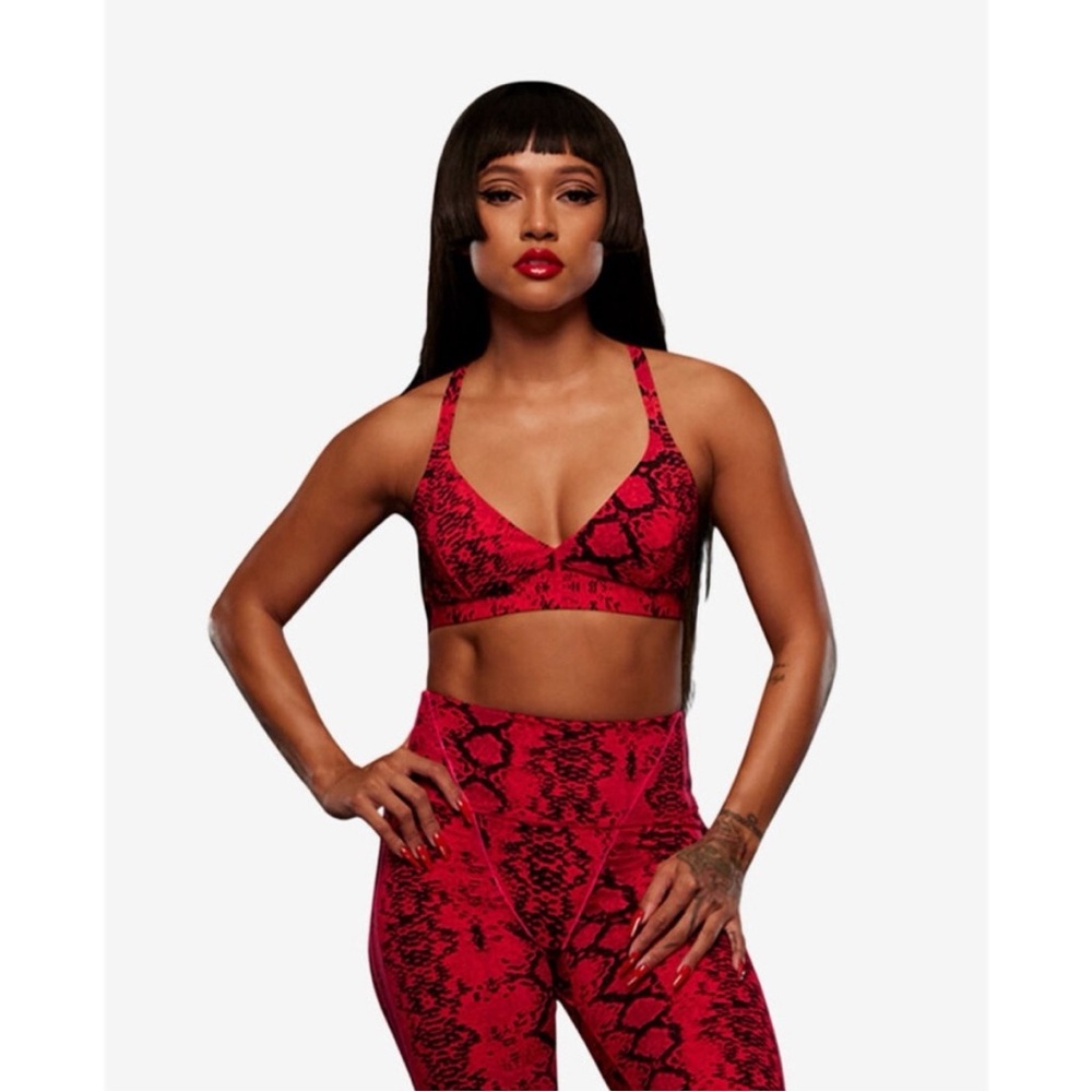 Red Snake Print Bralette